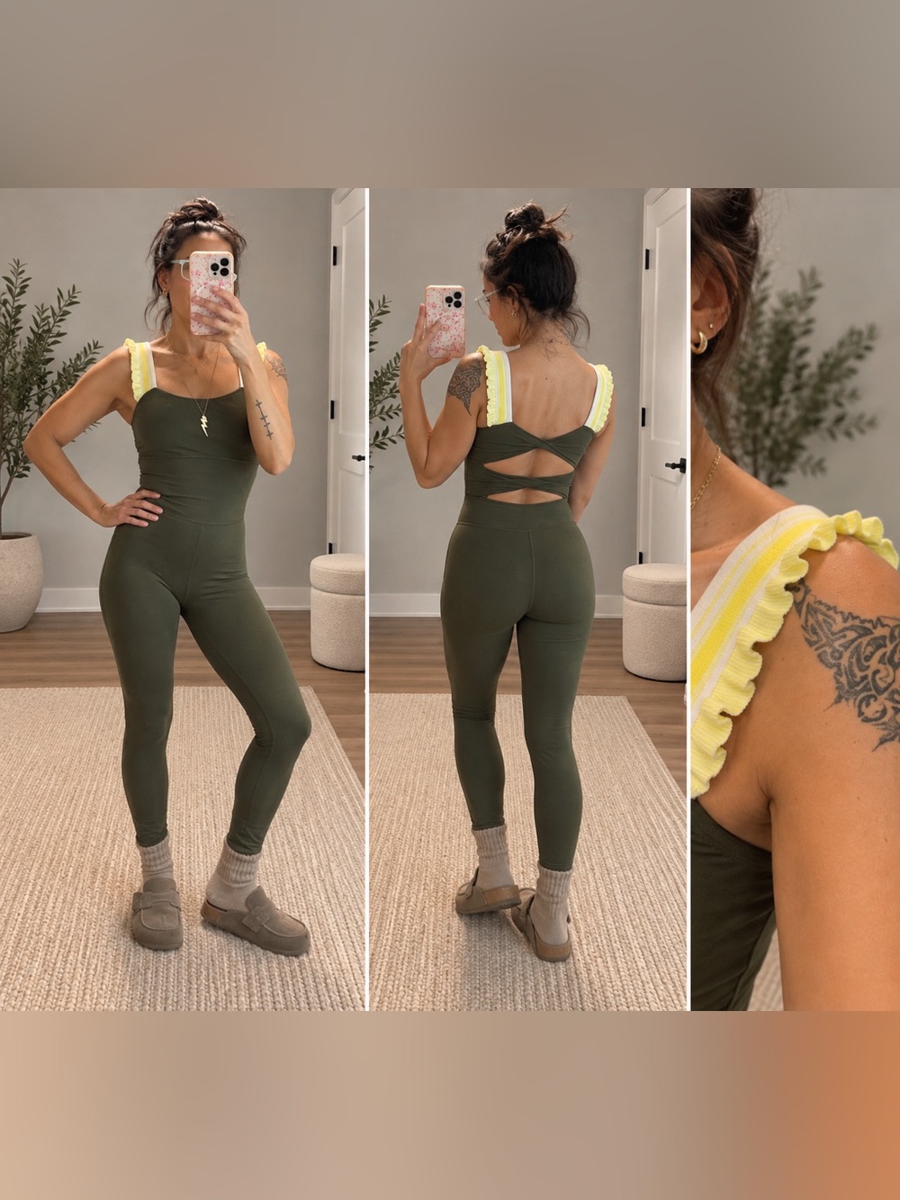 Lululemon Women's Jumpsuit in Green & Yellow Like New